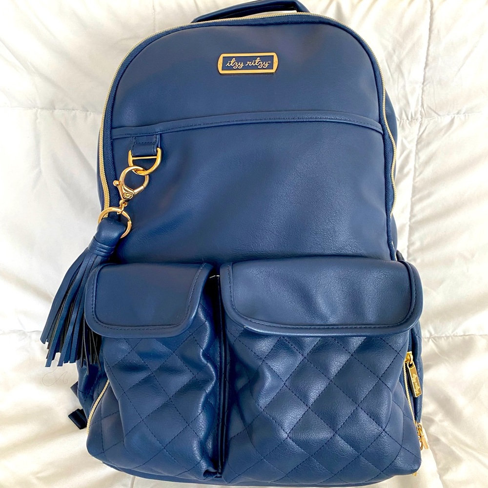 Itzy Ritzy Navy Gingham Boss Backpack